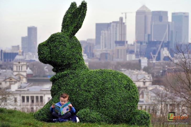 Giant green Easter bunny appears in London cityscape to get the nation growing