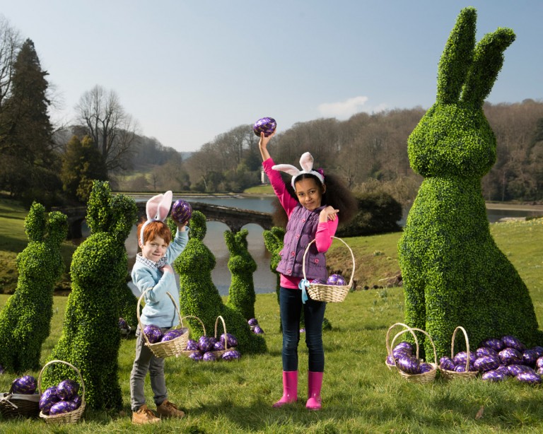 Artificial boxwood rabbits made for Cadbury's and the National Trust