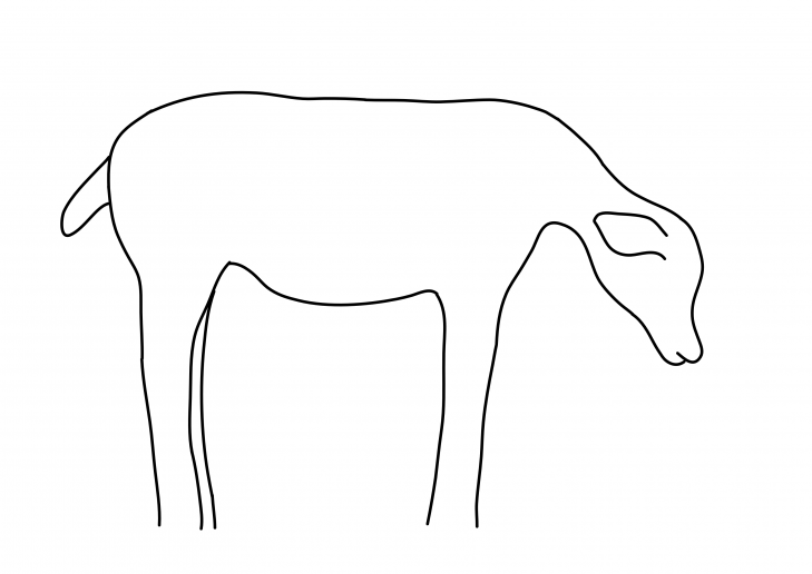 An outline of a deer