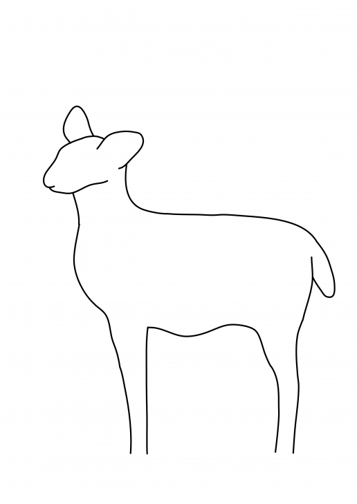 An outline of a deer