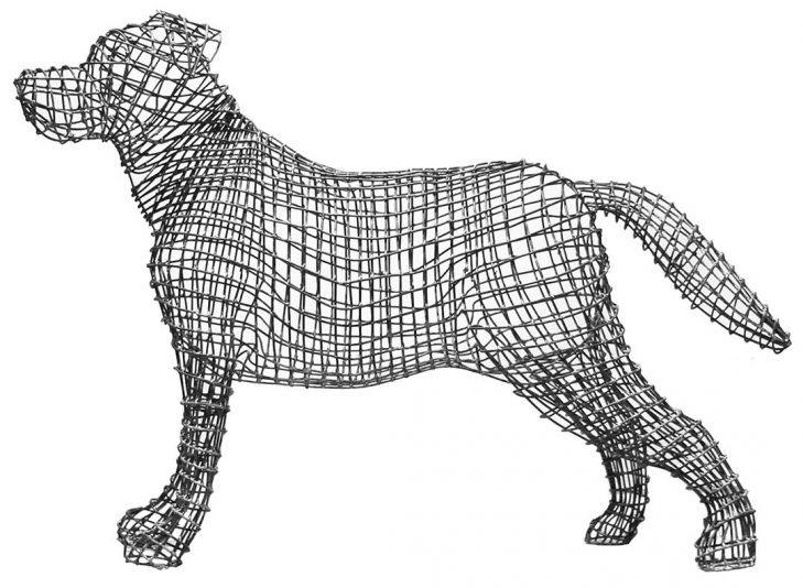 Metal Labrador Sculpture by Luigi Frosini
