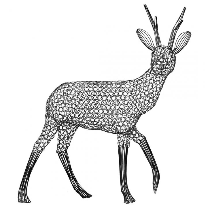 Metal Roe Deer Sculpture by Luigi Frosini