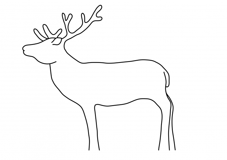 An outline of a stag