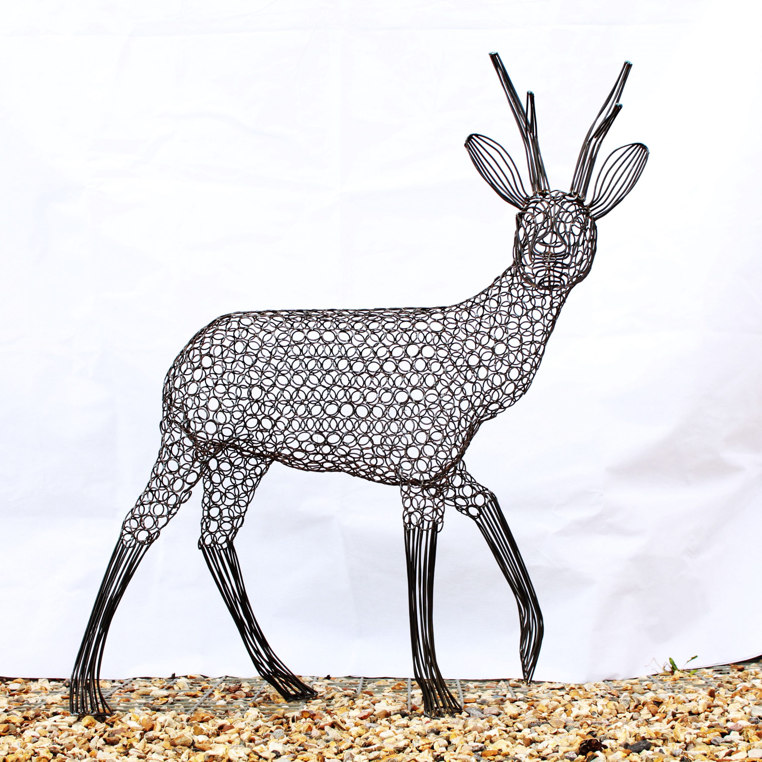 Roe Deer Metal Garden Sculpture by Luigi Frosini